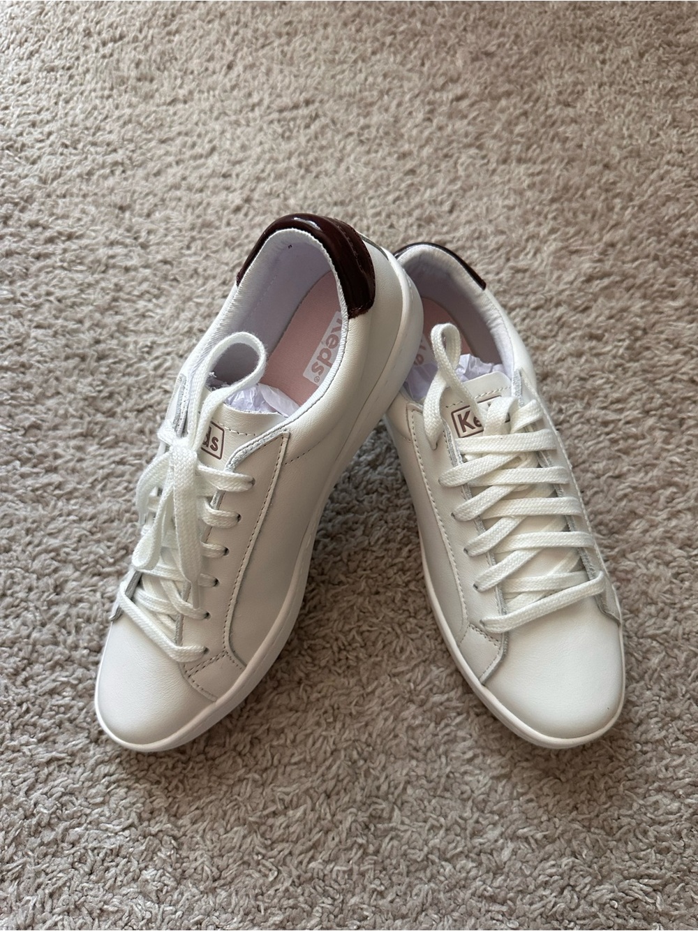 Keds  White Women’s Leather Sneakers